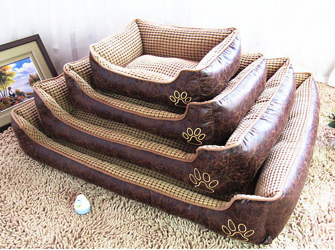 Dog Kennel, Suede and Cotton Dog bed 40cm x 30cm x 20cm
