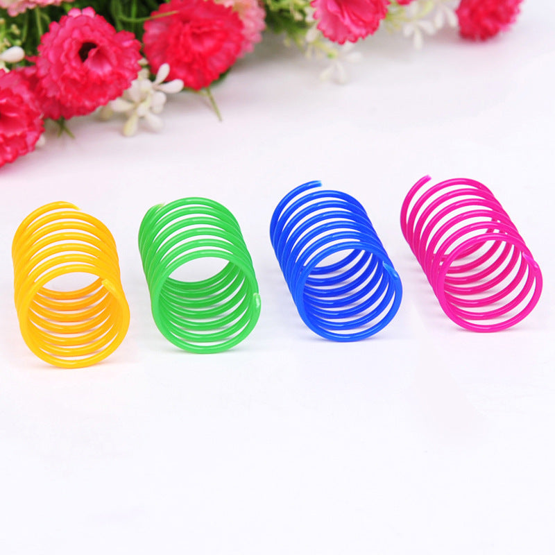 Plastic Spring Cat Toy, Interactive Play Ball