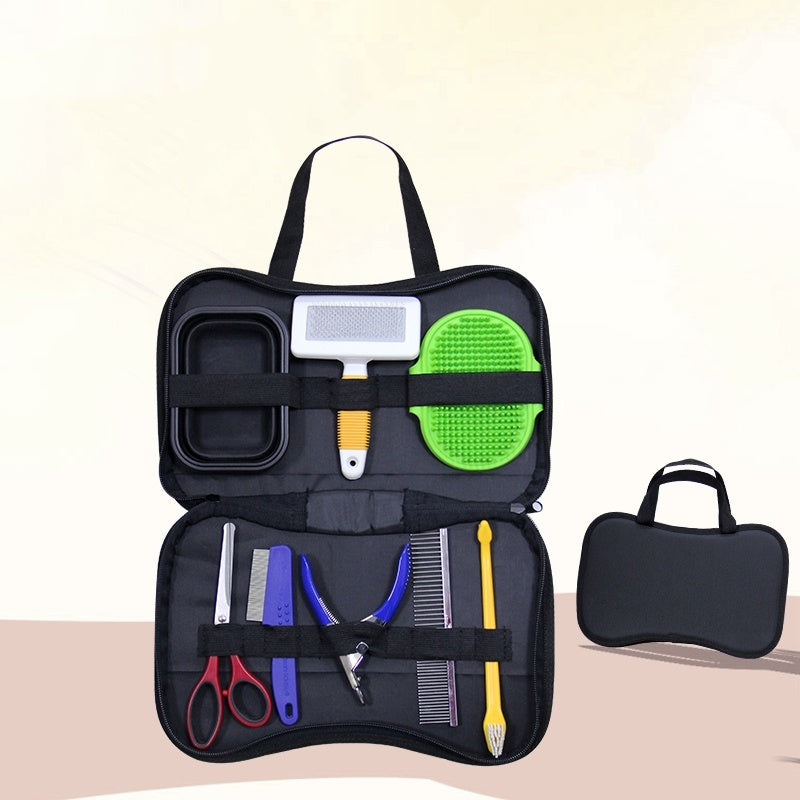 Pet Grooming Tools Set - 7 pieces & container