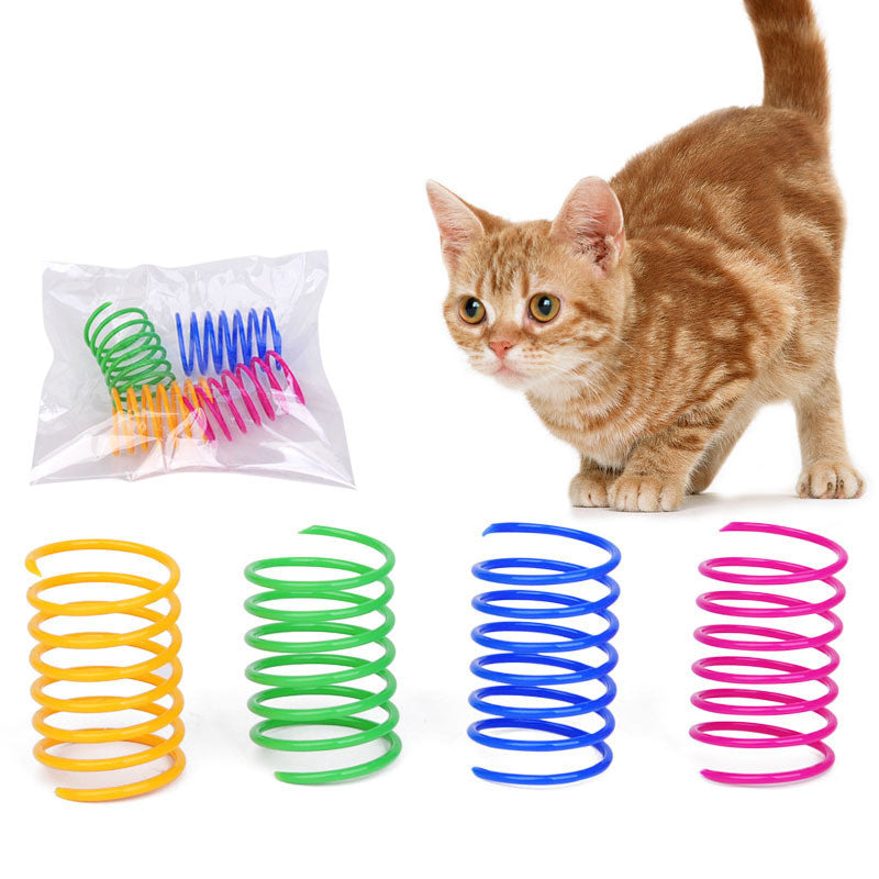 Plastic Spring Cat Toy, Interactive Play Ball