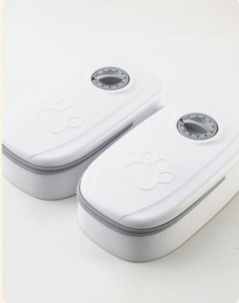 Automatic 2-in1 Pet Feeder, Timer, Stainless Steel Bowl - Free Shipping
