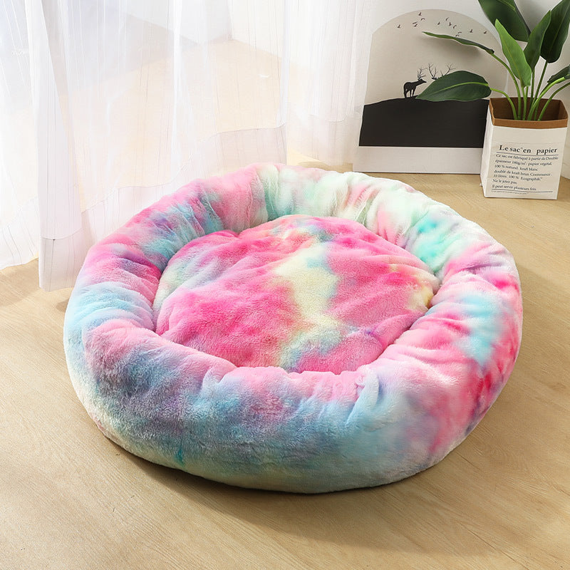 Pet Bed For Cats & Small Dogs, Round Plush Pet Nest