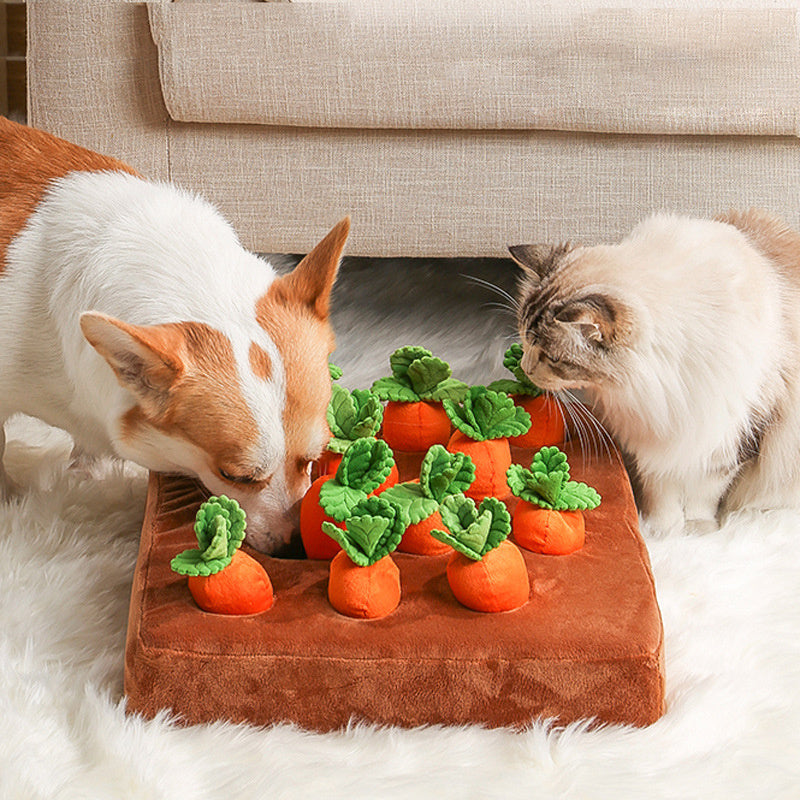 Dog/Puppy Snuffle Mat, Toy Carrot, Plush, Durable