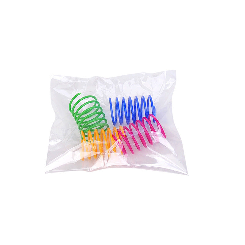 Plastic Spring Cat Toy, Interactive Play Ball