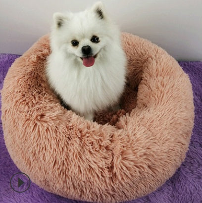 Pet Bed For Cats & Small Dogs, Round Plush Pet Nest