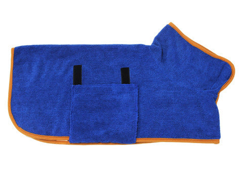 Absorbent Pet Bathrobe, Microfibre, Adjustable neck/chest strap