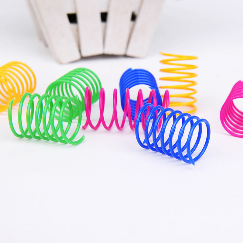 Plastic Spring Cat Toy, Interactive Play Ball