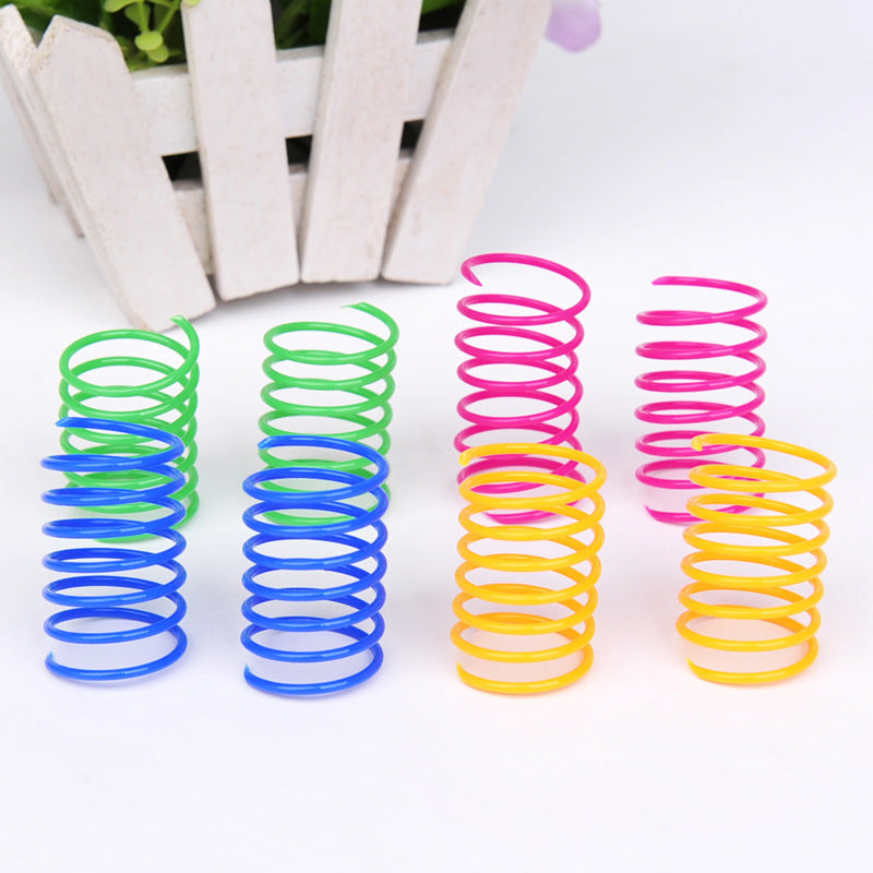 Plastic Spring Cat Toy, Interactive Play Ball