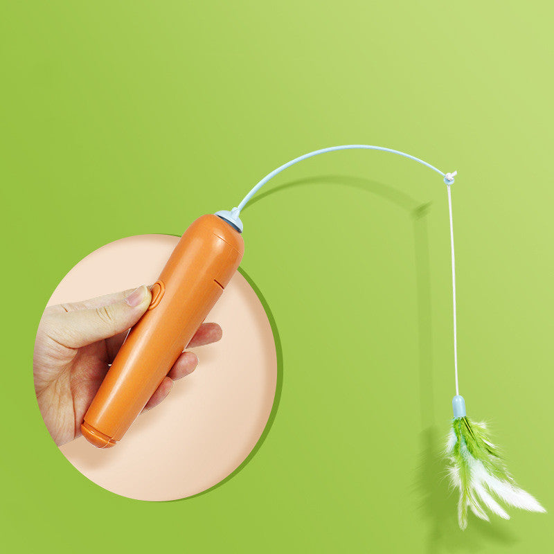 2 In 1 Pet Cat Toy With Feather For Self-play, Cat Turntable