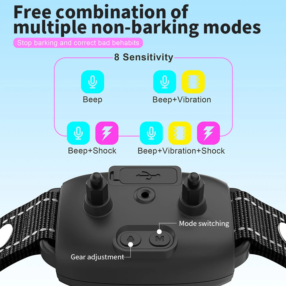 Smart Pet Training, Waterproof, Anti Bark Dog Collar, Digital Display IP67