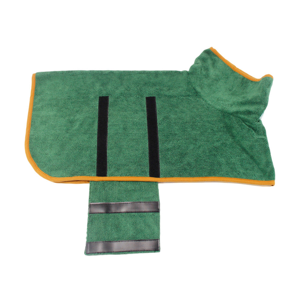 Absorbent Pet Bathrobe, Microfibre, Adjustable neck/chest strap