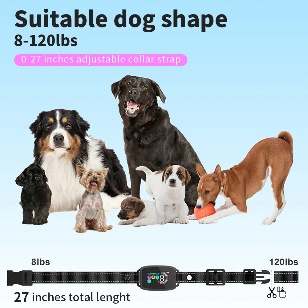 Smart Pet Training, Waterproof, Anti Bark Dog Collar, Digital Display IP67