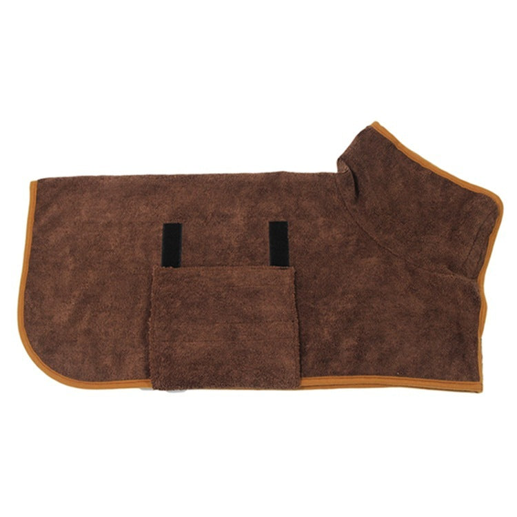 Absorbent Pet Bathrobe, Microfibre, Adjustable neck/chest strap