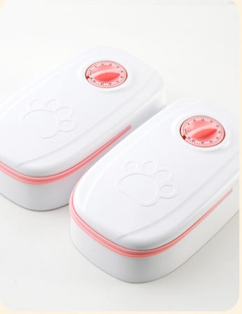 Automatic 2-in1 Pet Feeder, Timer, Stainless Steel Bowl - Free Shipping