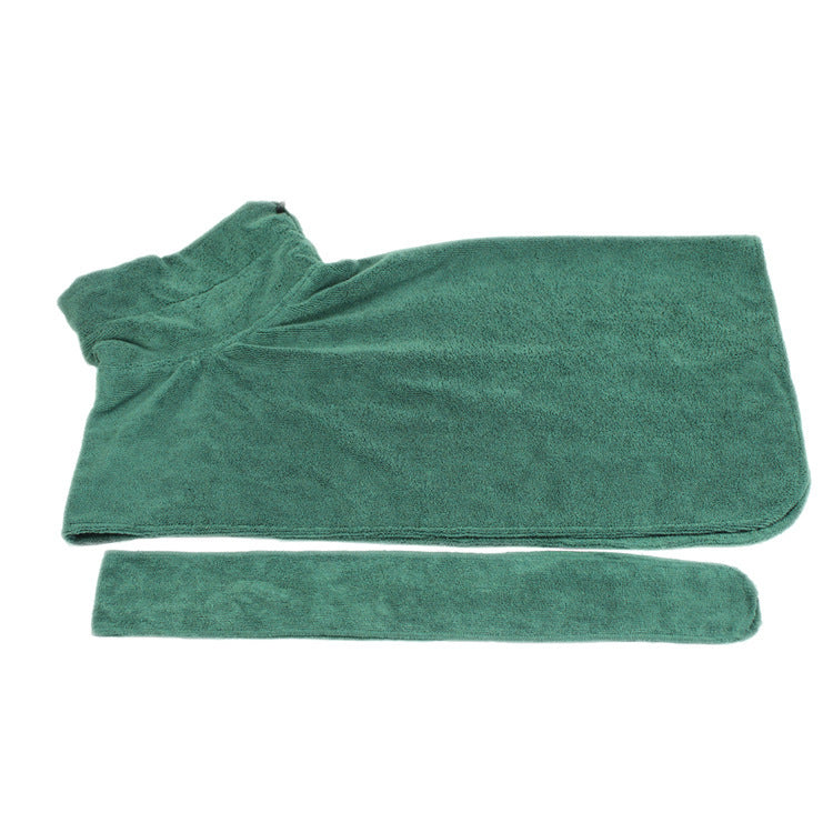 Absorbent Pet Bathrobe, Microfibre, Adjustable neck/chest strap
