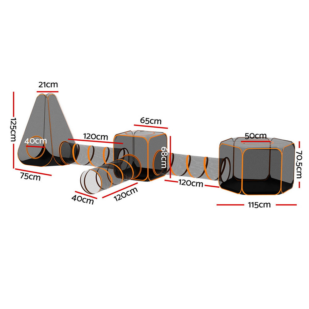 i.Pet Pet Cat House, 6 IN 1 Tent, Pet Tunnel Play, Portable