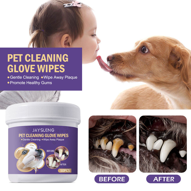 Pet Cleaning Glove/Wipes, Pet Teeth and Gum Care, Gently Clean