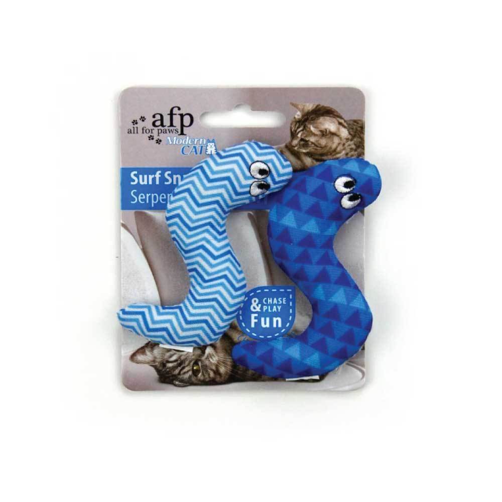4x Pack Surf Snakes 9cm Catnip Cat and Kitten Crinkle Toy