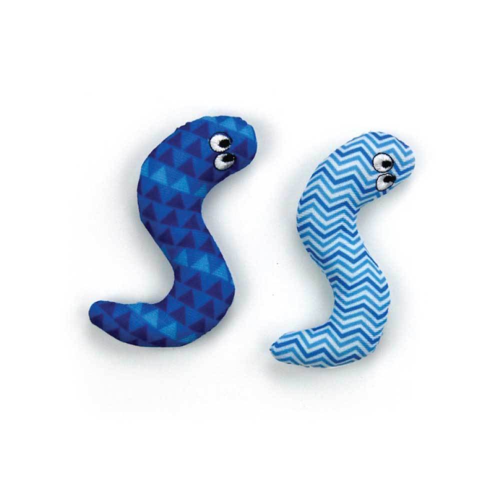 4x Pack Surf Snakes 9cm Catnip Cat and Kitten Crinkle Toy