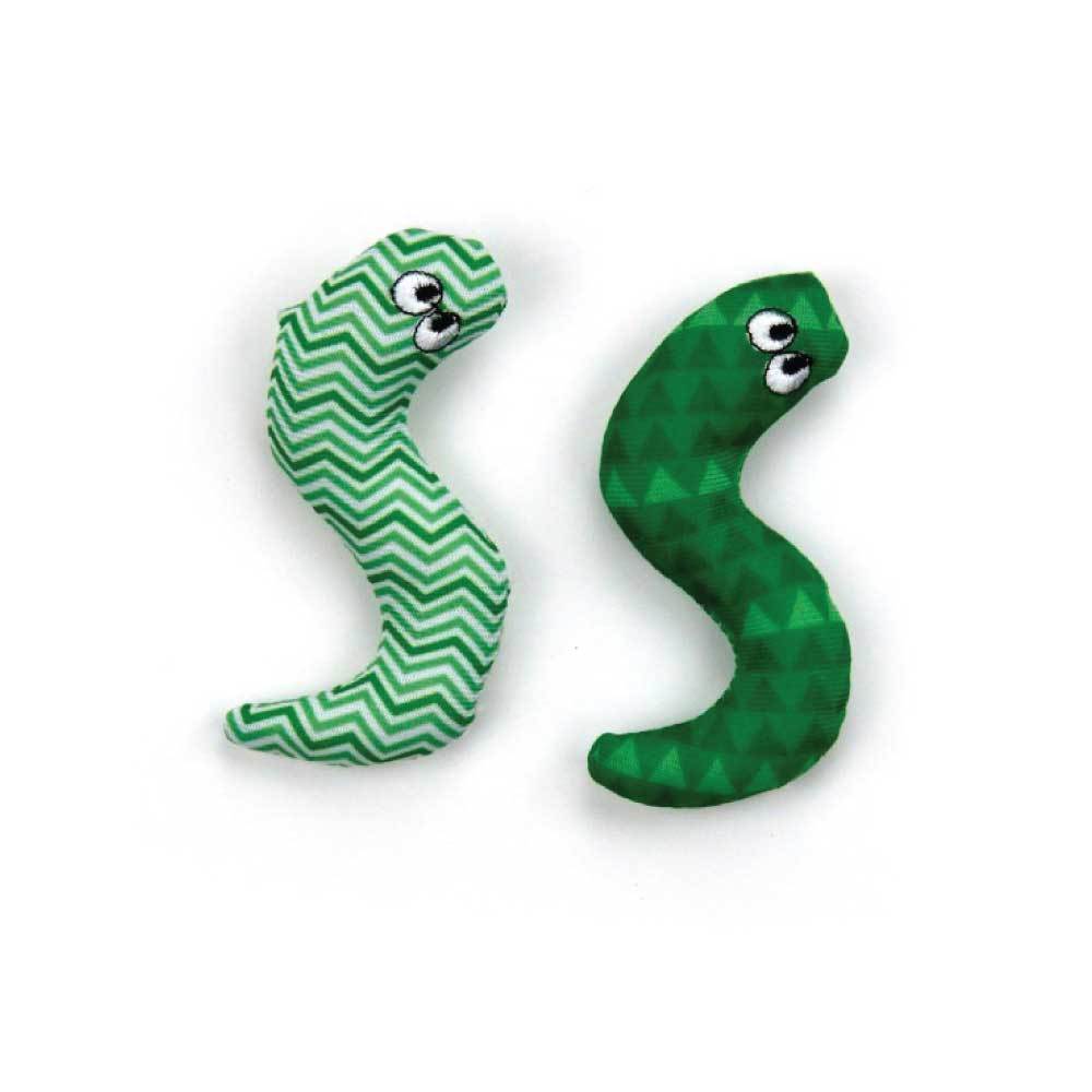 4x Pack Surf Snakes 9cm Catnip Cat and Kitten Crinkle Toy