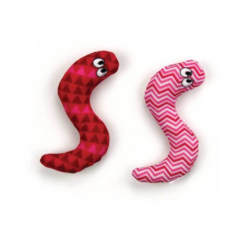 4x Pack Surf Snakes 9cm Catnip Cat and Kitten Crinkle Toy
