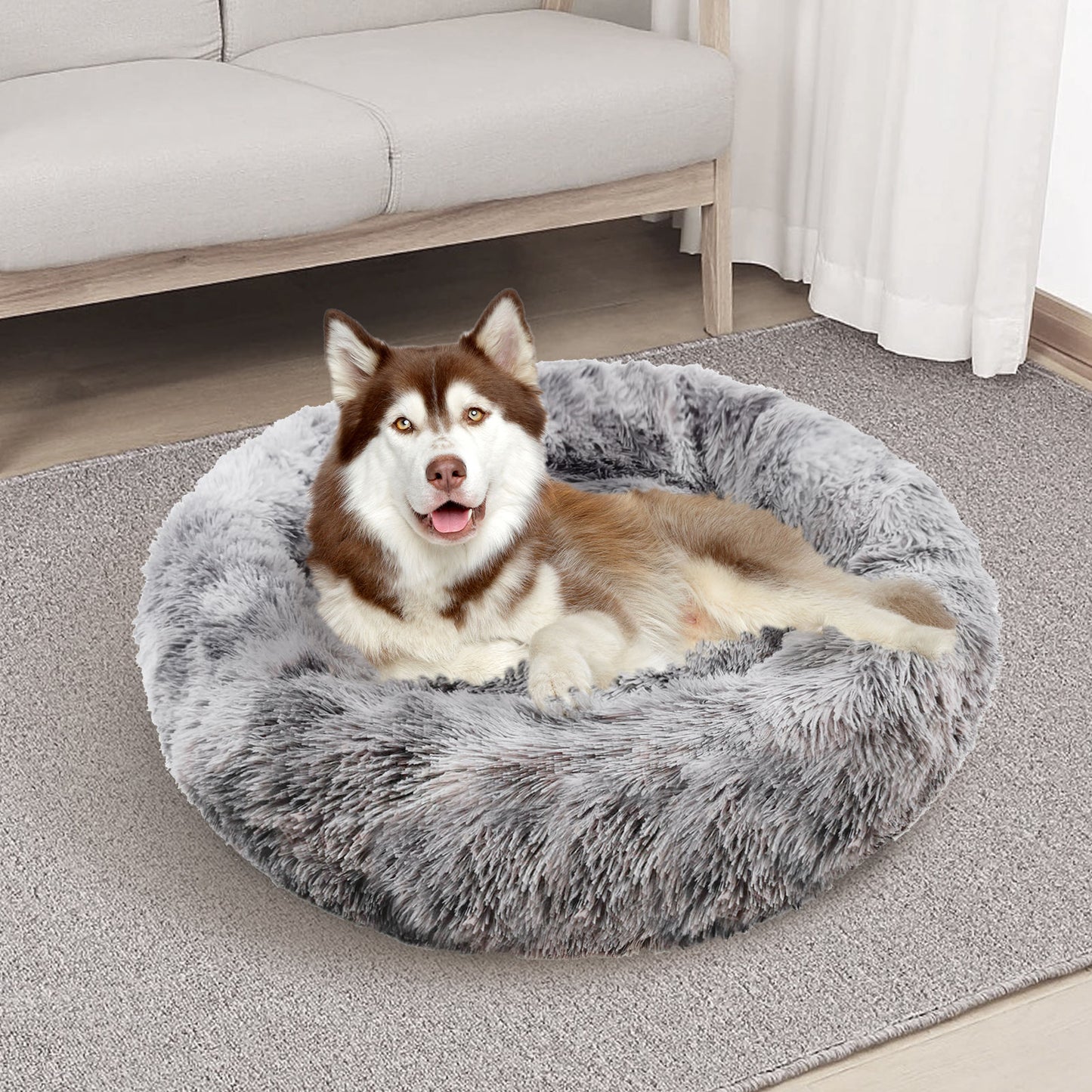 Pawfriends Pet Dog/Cat Calming Bed - Comfy Cave, Washable, 90cm