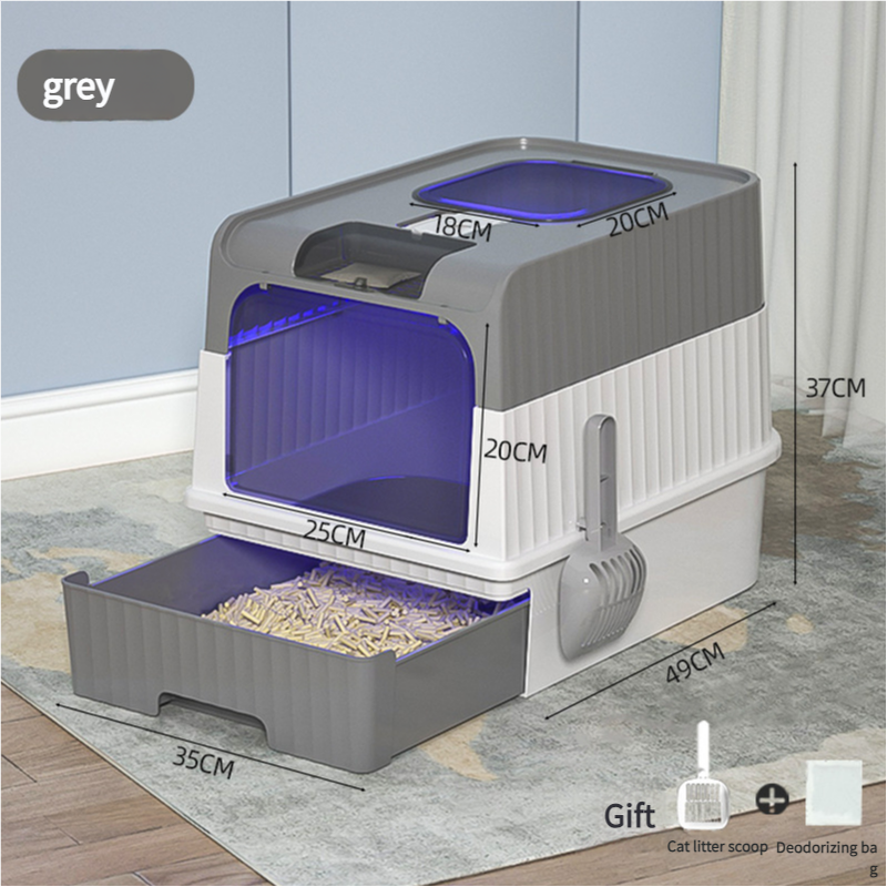 Automatic, Sterilizing Cat Litter Box - Control, UV Germicidal Technology