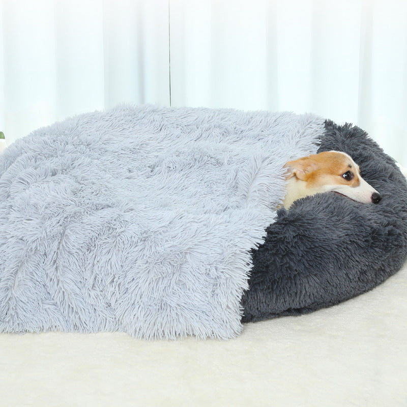 Fluffy Pet Blankets-Soft Faux Fur, Anti-Anxiety Cozy Throws, M 80*55cm Dark Grey