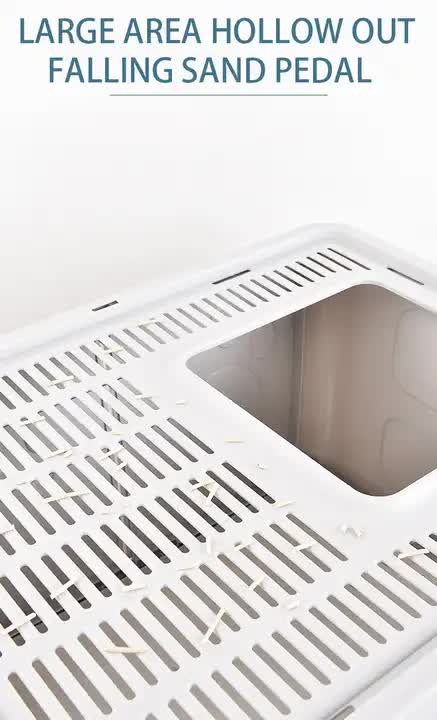Foldable Cat Litter Box with Pull-Out Tray -Anti-Splash Design Blue 51*41*38cm