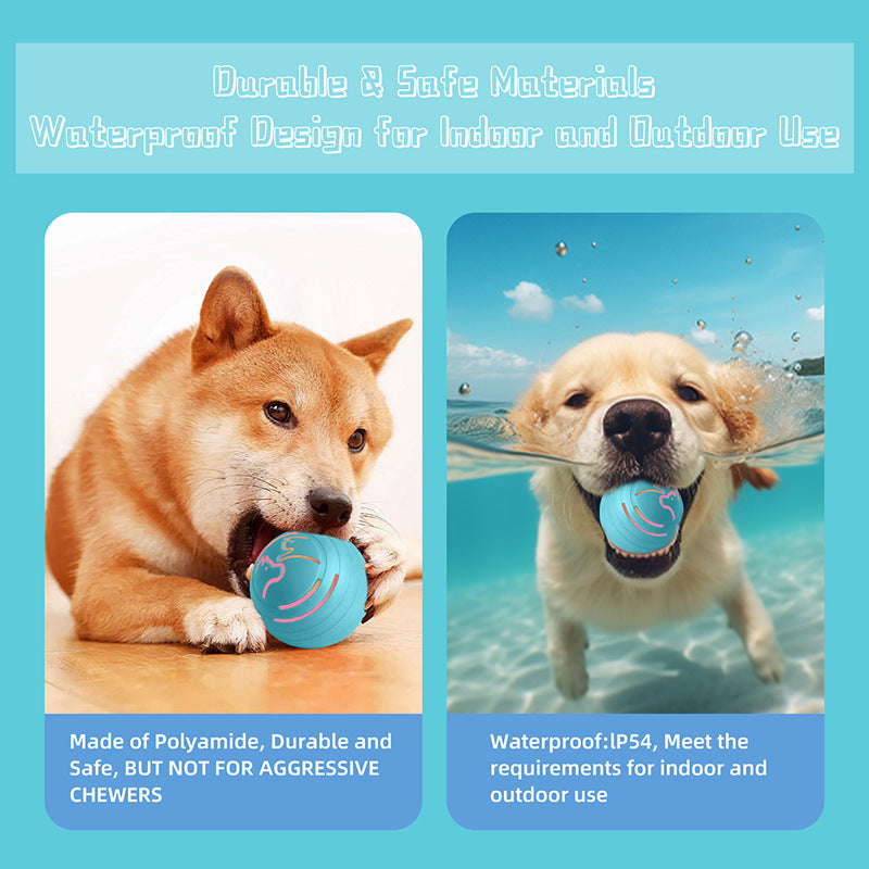 2PCS Green Rechargeable Automatic Jumping Dog, Cat Toy Ball - Smart Play