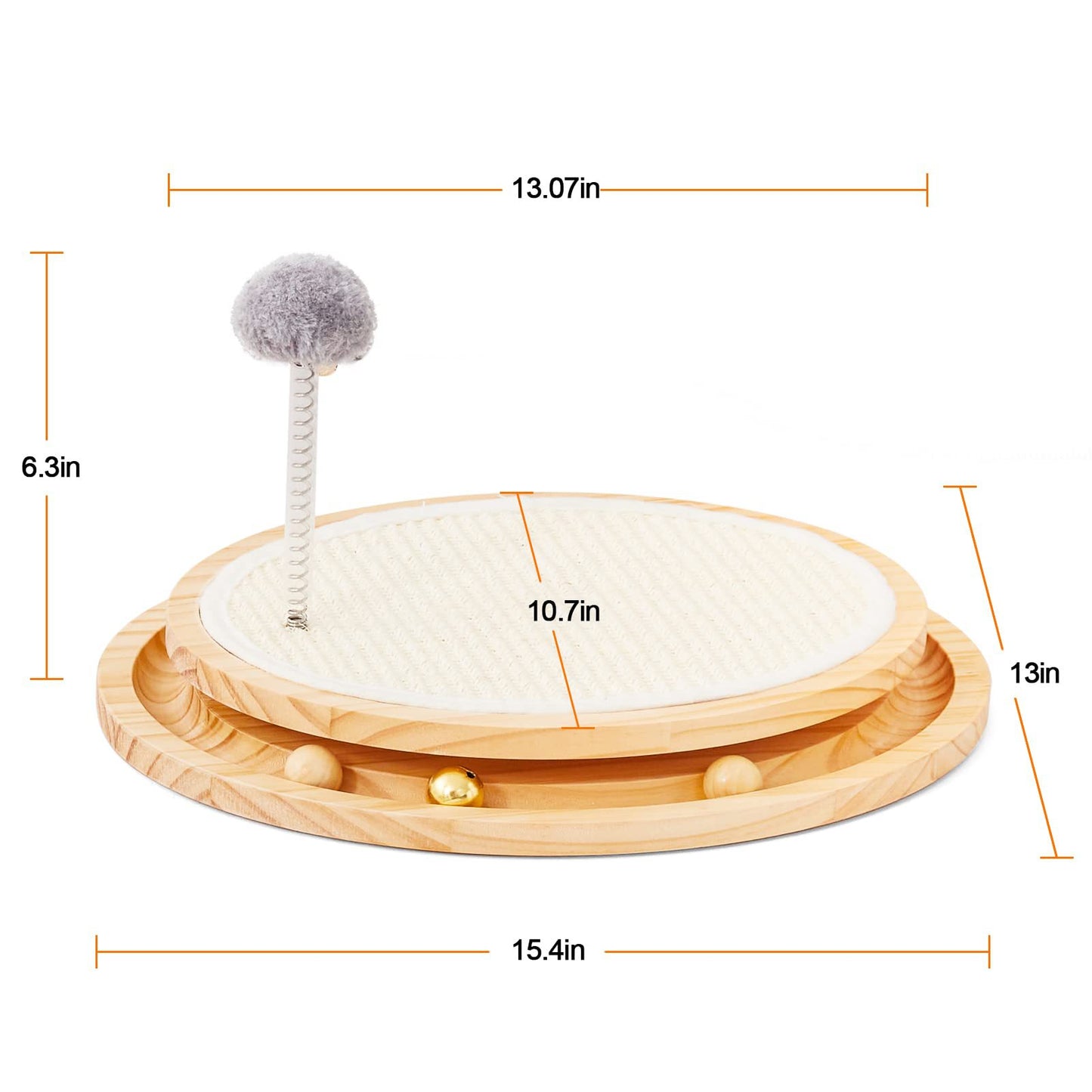 Wooden Interactive Cat Toy – Spinning Track & Wand, Engaging Toy for Cats, Pet Exercise