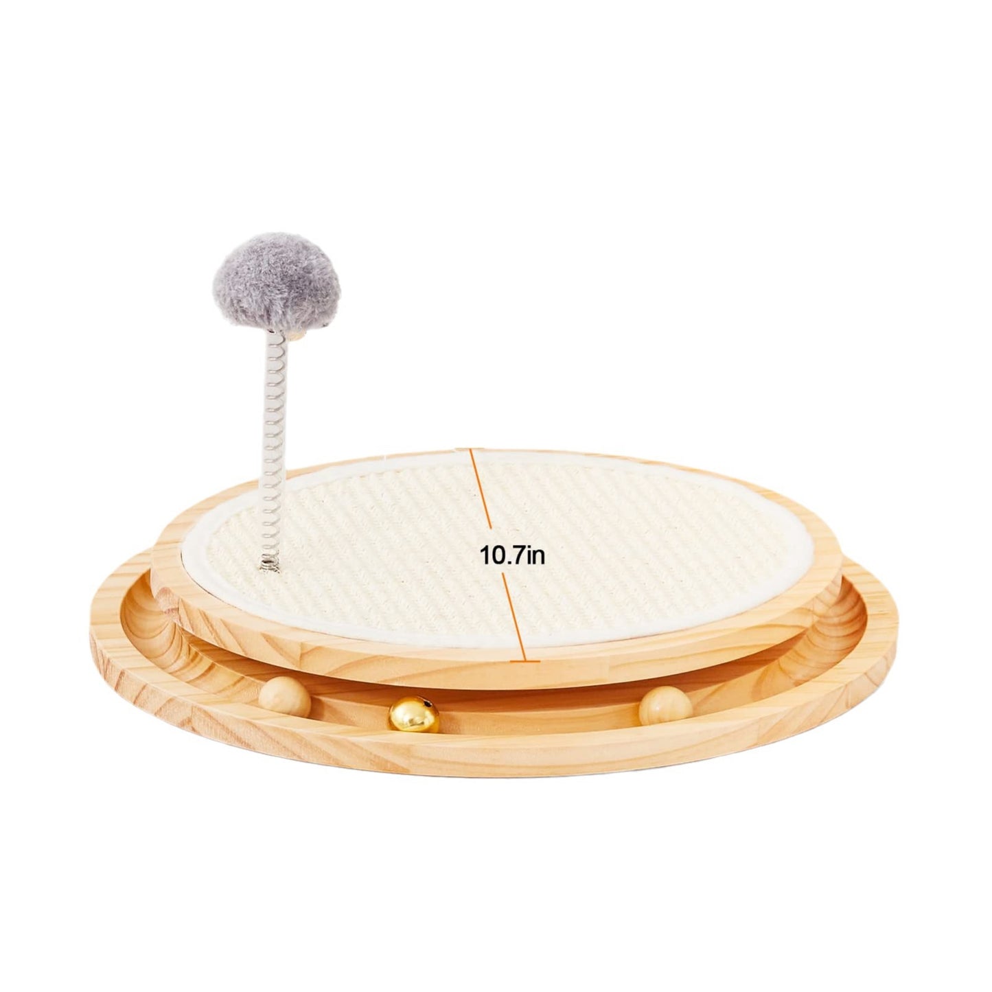 Wooden Interactive Cat Toy – Spinning Track & Wand, Engaging Toy for Cats, Pet Exercise