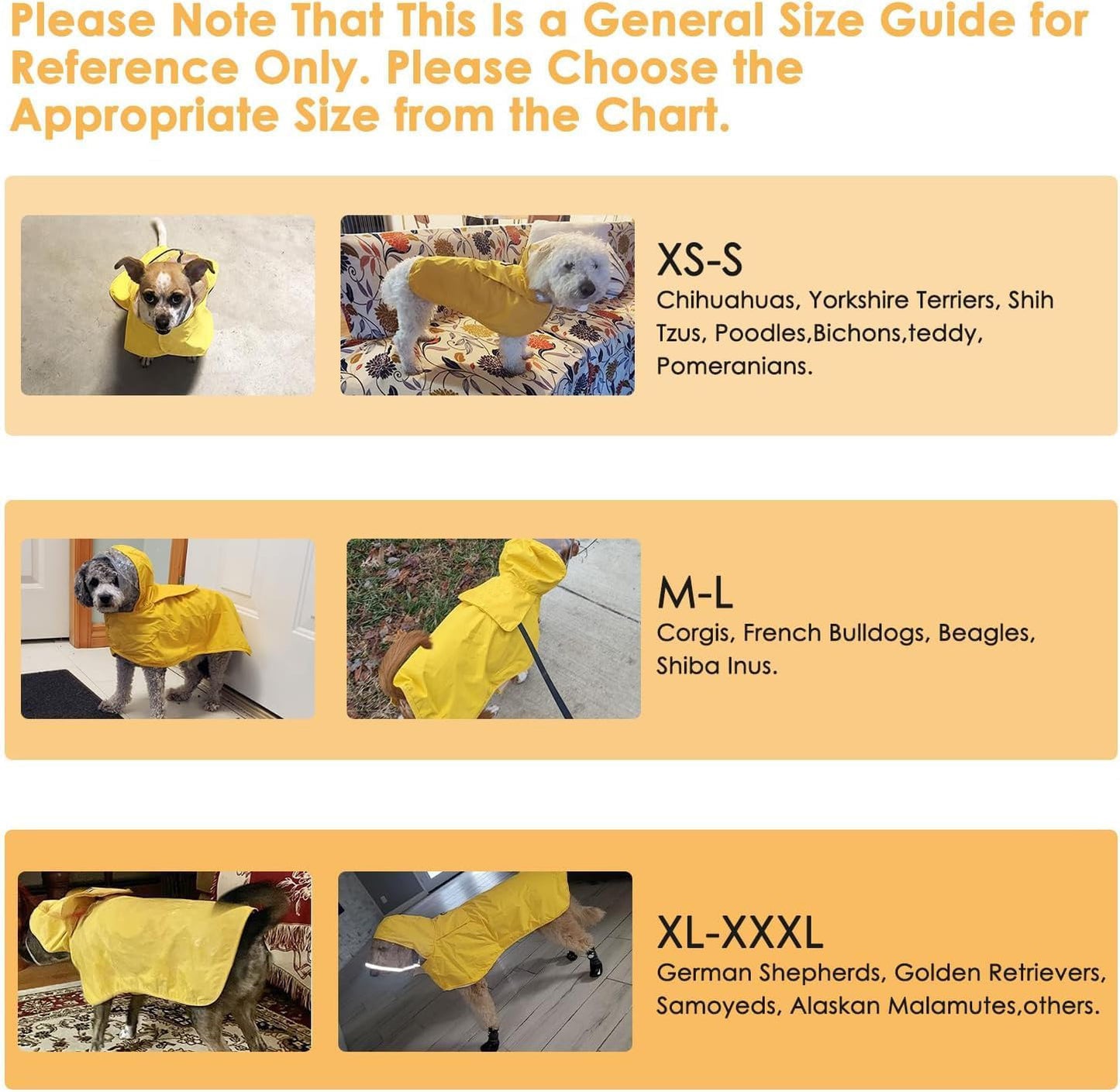 XXXL Yellow Reflective Adjustable Dog Raincoat with Hood - Waterproof