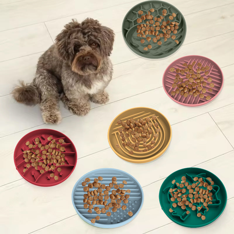 Red Silicone, Slow Feeder Bowl for Dogs - Anti-Choking Christmas-Themed Lick Mat