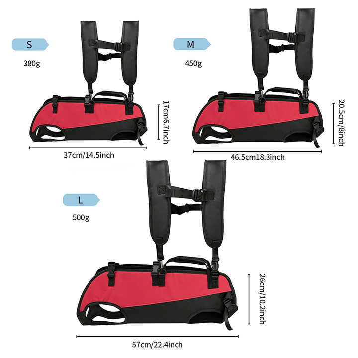 L Black Pet Backpack, Adjustable Straps, Outdoor Assist Walking, Cycling, Harness/Carrier