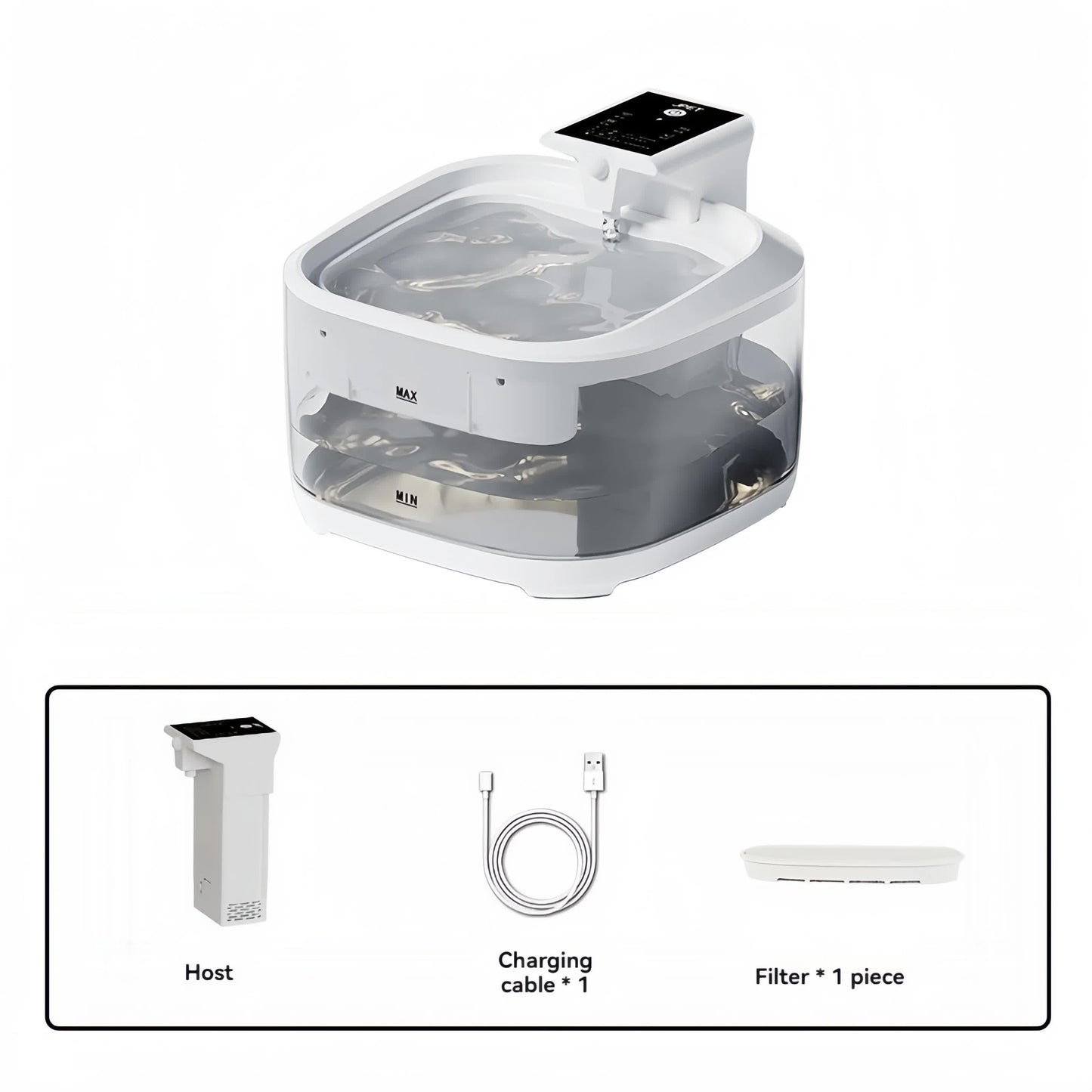 White 4.5L Rechargeable Pet Water Fountain, Cats & Dogs