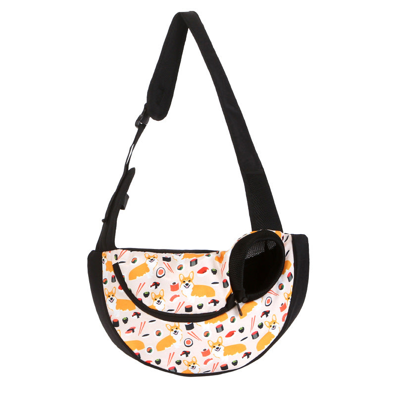 Lightweight Single Shoulder Pet Sling Bag, Yellow Pattern, L