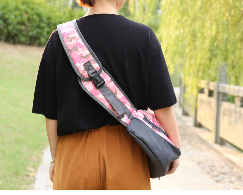 Size S Blue Dog Pattern Lightweight Single Shoulder Pet Sling Bag - Stylish Durable Oxford Fabric Carrier