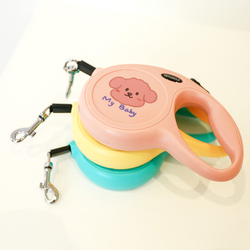 Corgi Buttocks, 5m Cartoon Retractable Dog Leash - Durable