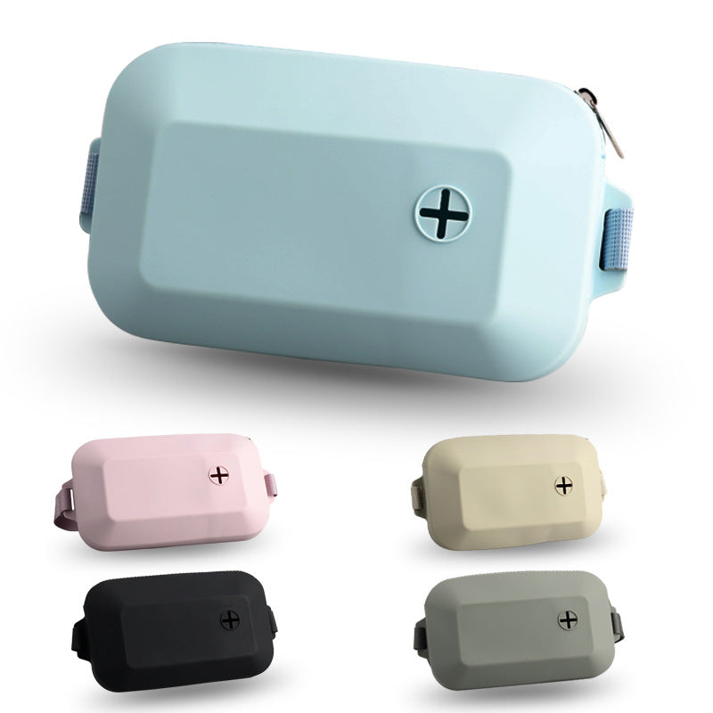 Beige Silicone Pet Treat Pouch for Dog Training - Portable Waist Bag with Holder