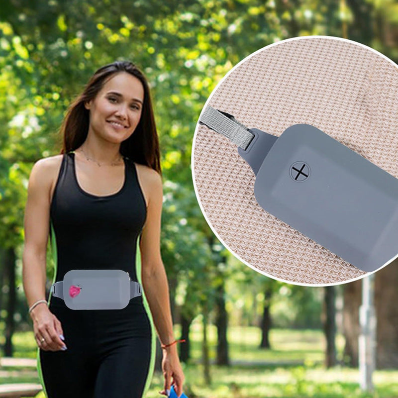 Beige Silicone Pet Treat Pouch for Dog Training - Portable Waist Bag with Holder