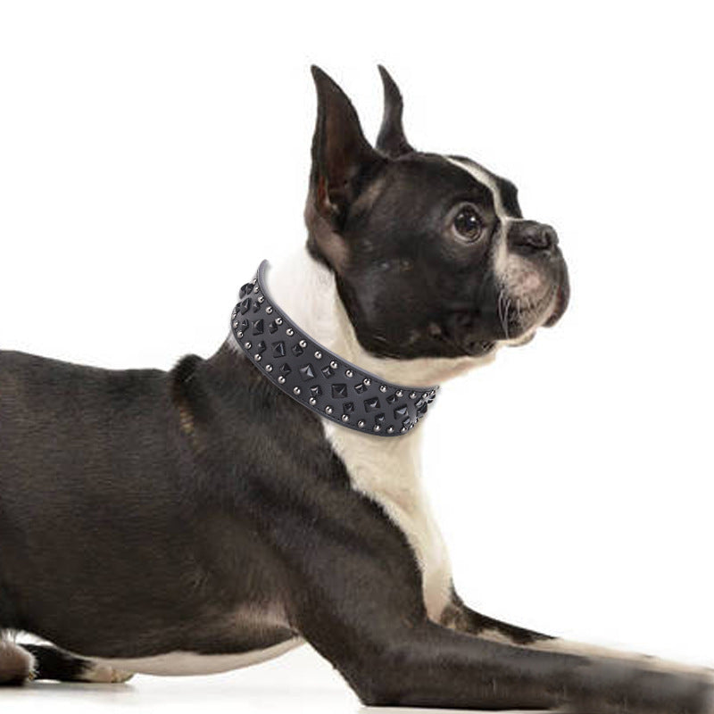 Size S Pink 1 pack Stylish PU Leather Dog Collar with Studs