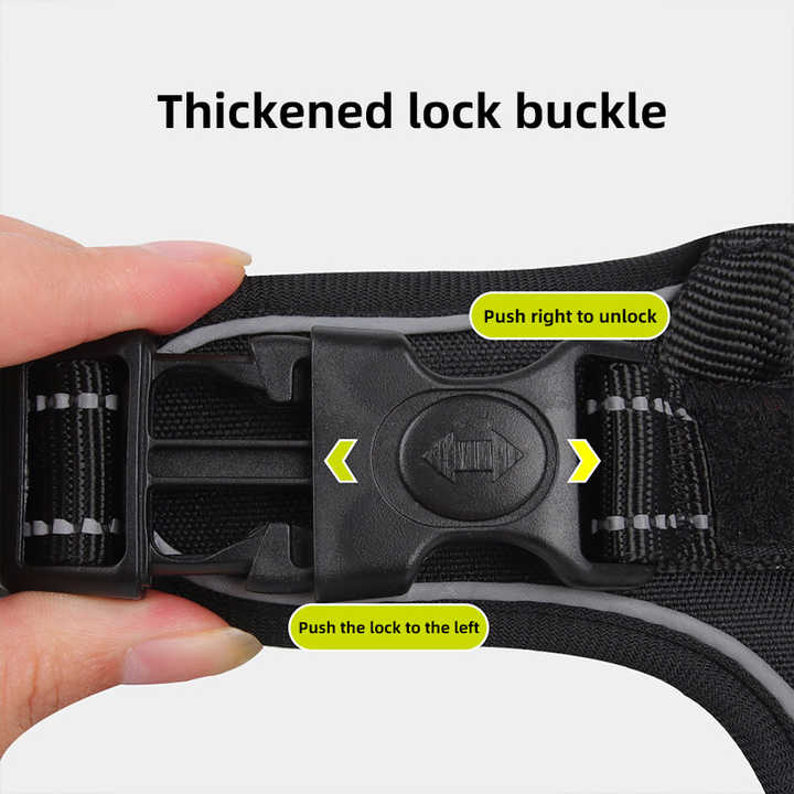 Size XL Black Reflective No-Pull Dog Harness - Adjustable & Durable, Anti-Escape Design