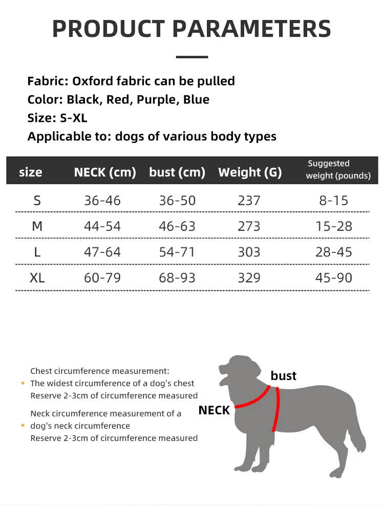 Size XL Black Reflective No-Pull Dog Harness - Adjustable & Durable, Anti-Escape Design