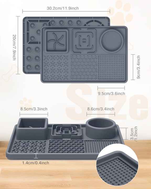 Blue Multi-Functional Dog Slow Feeder Lick Mat - Durable Food-Grade Silicone