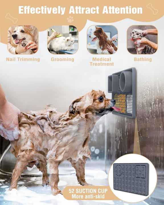 Blue Multi-Functional Dog Slow Feeder Lick Mat - Durable Food-Grade Silicone