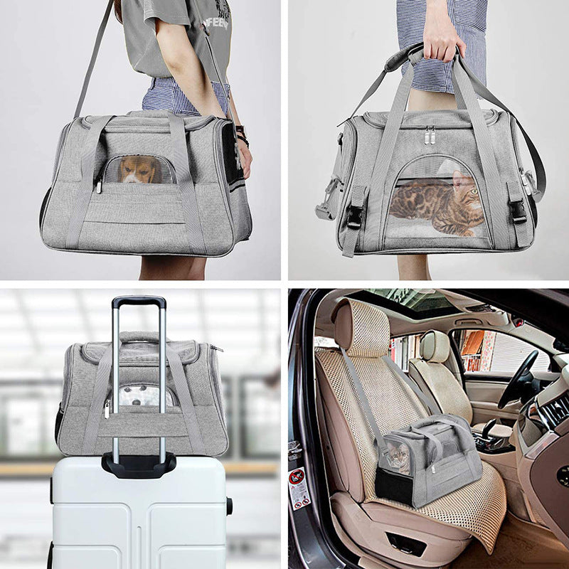 Portable Pet Carrier Bag for Small Dogs and Cats - with Pet Mat