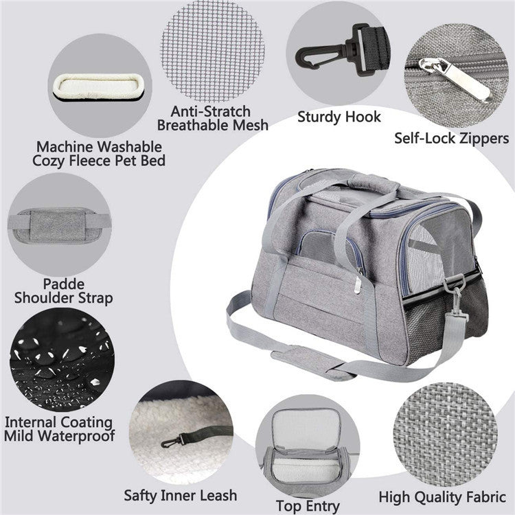Portable Pet Carrier Bag for Small Dogs and Cats - with Pet Mat