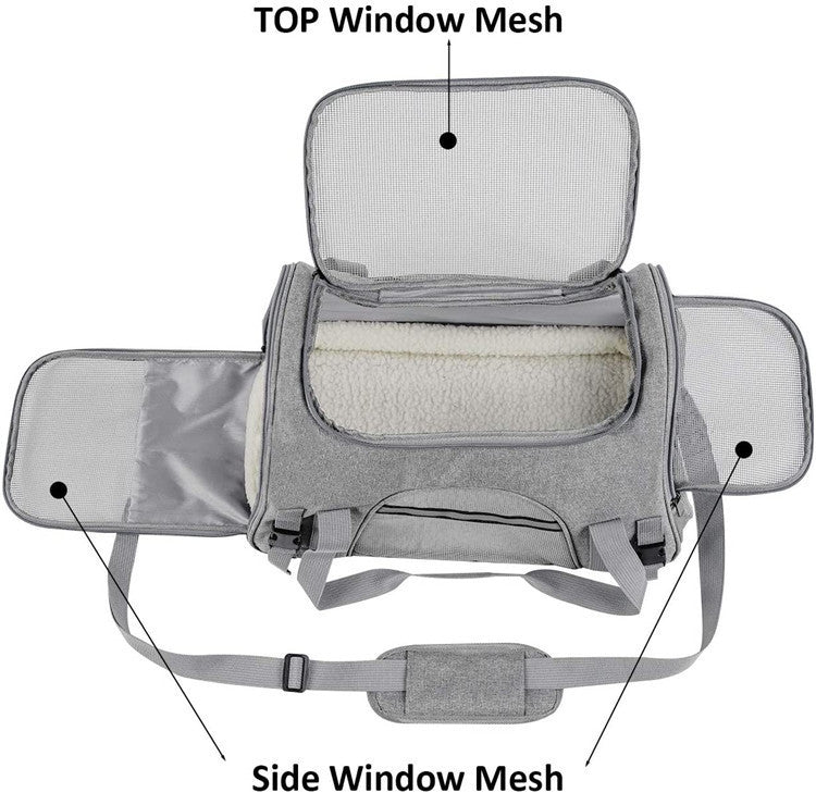 Portable Pet Carrier Bag for Small Dogs and Cats - with Pet Mat