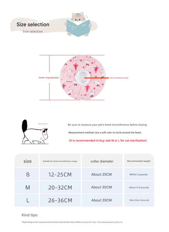 Comfortable Cat Recovery Collar | Waterproof, Anti-Lick - 2 Pcs Pink